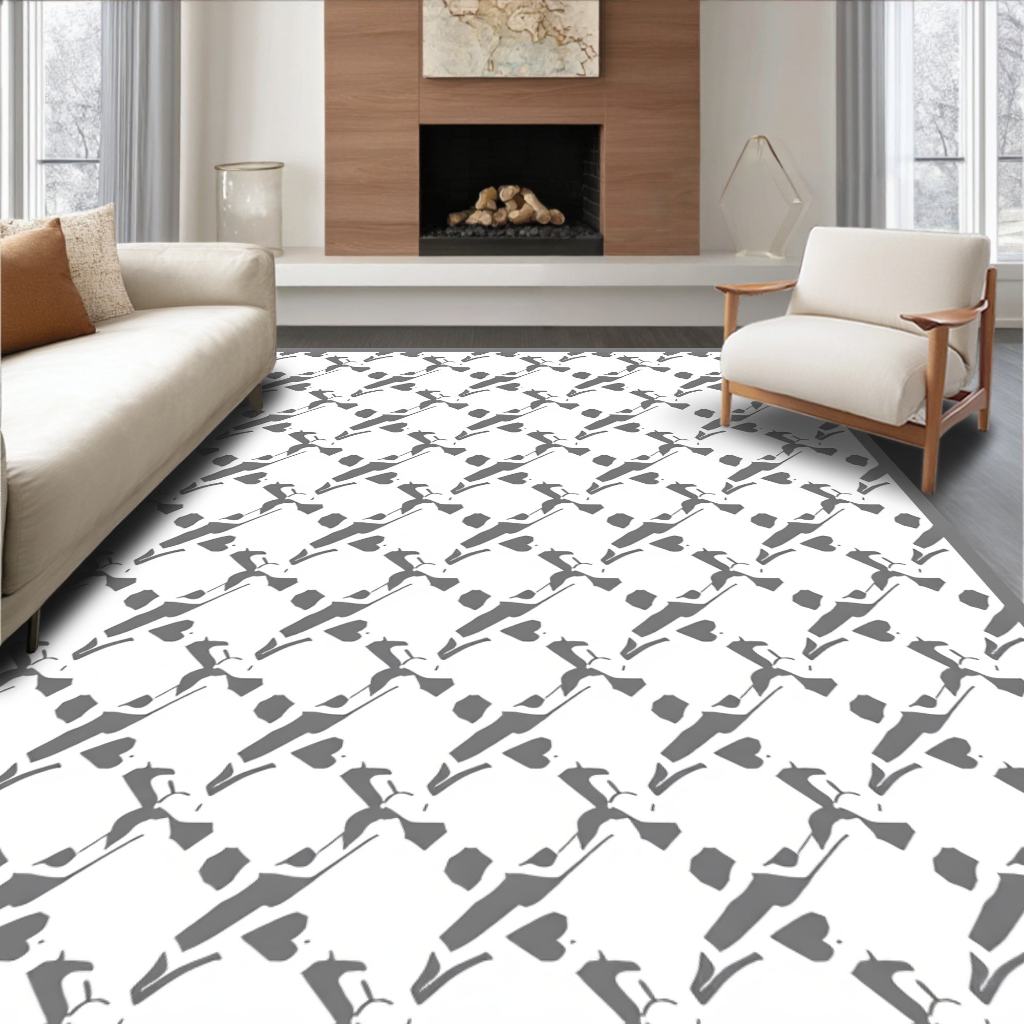 Abstract Intersecting Lines Pattern Rug