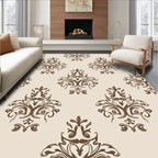 Ornate Damask Brown Classic Pattern Rug