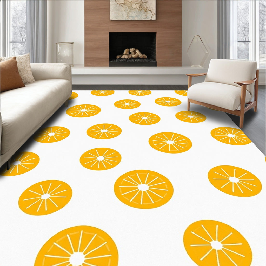 Citrus Slice Pattern Graphic Rug