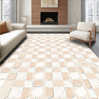 Soft Checkered Square Pattern Rug