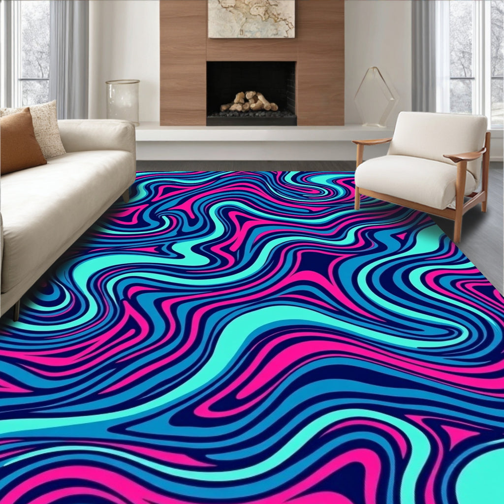 Vibrant Swirls Abstract Pattern Rug