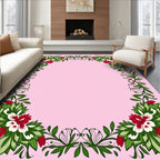 Floral Scrollwork Border Design Rug