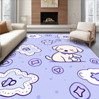 Cute Dog with Clouds Pattern Rug