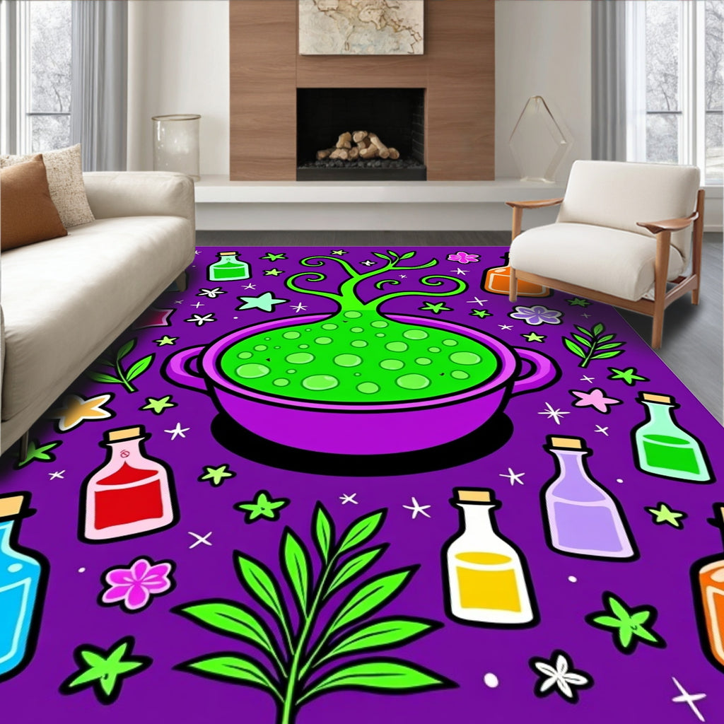 Whimsical Potion Star Pattern Rug