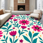 Vibrant Floral Pattern Design Rug