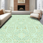 Ornate Mint Green Graphic Pattern Rug