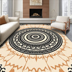 Black Sepia Ethnic Mandala Rug