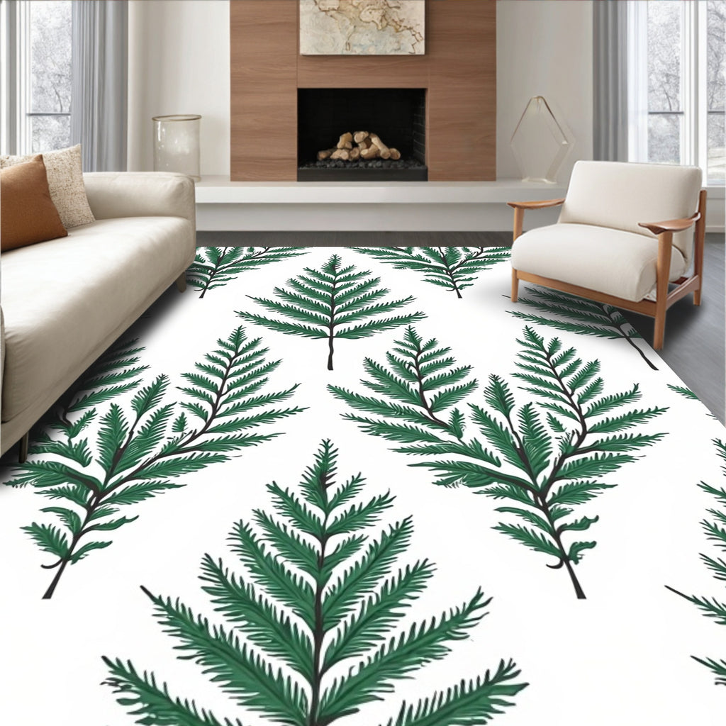 Green Fern Pattern Design Rug