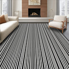 Modern Black White Stripe Rug