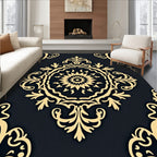 Classic Gold Floral Medallion Rug