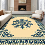 Classic Navy Floral Medallion Design Rug