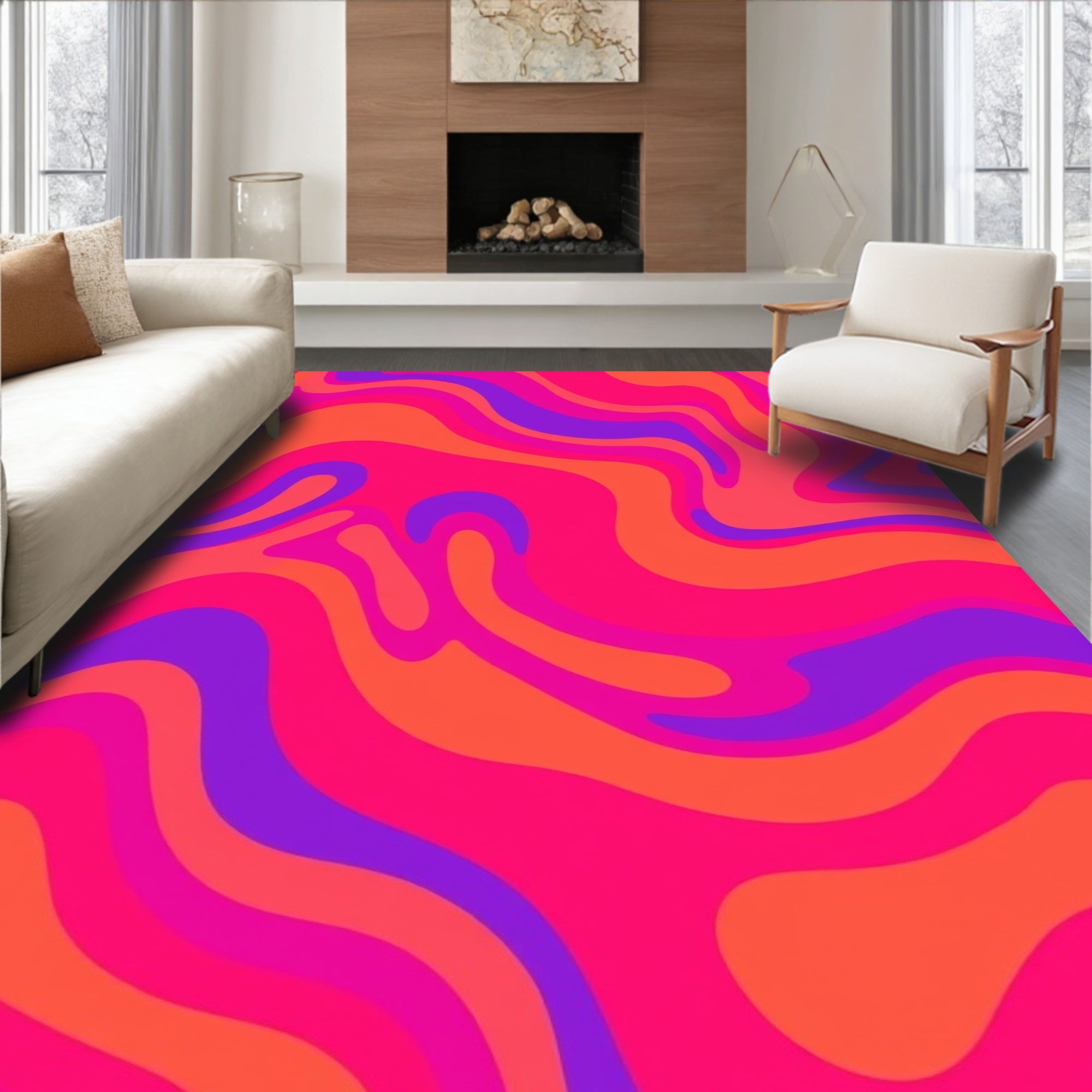 Vibrant Swirl Pattern Rug
