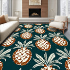 Retro Pineapple Pattern Tropical Motif Rug