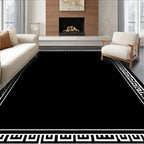 Classic Greek Key Pattern Border Rug