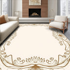 Ornate Floral Scrollwork Frame Rug
