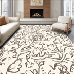 Sketchy Floral Swirls Pattern Rug