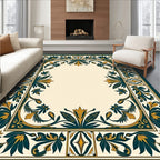 Grand Floral Leaf Border Design Rug