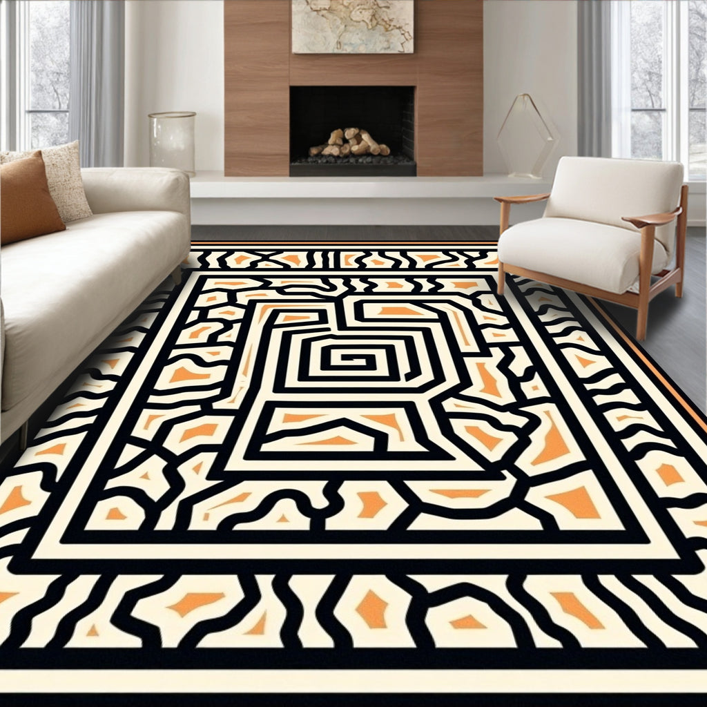 Bold Maze Geo Pattern Rug