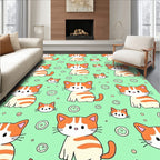 Cute Kitty Pattern With Doughnuts Rug