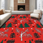 Winter Woodland Tree Pattern Rug