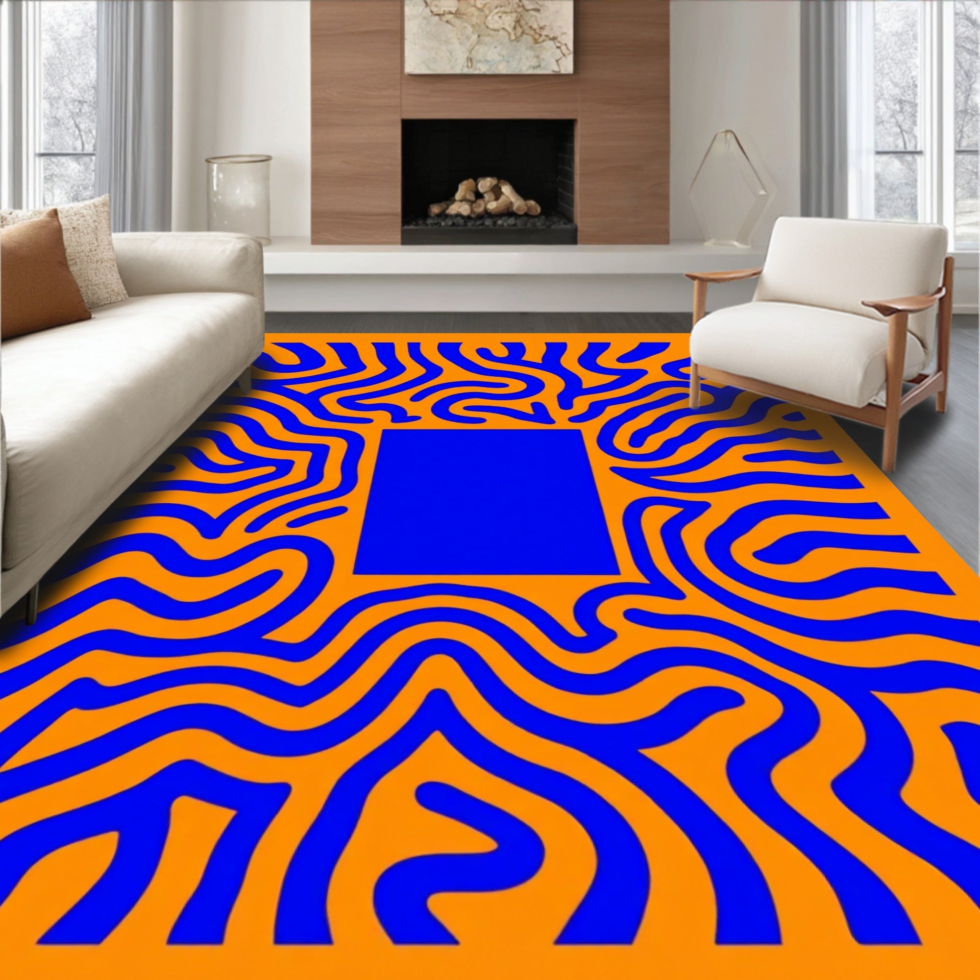 Bold Organic Abstract Pattern Rug