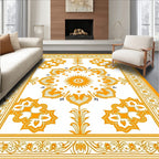 Golden Sunburst Medallion Floral Rug