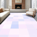 Soft Pastel Geometric Square Design Rug