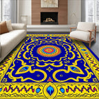 Vibrant Geometric Floral Sunburst Pattern Rug