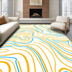 Curving Lines Abstract Design Rug