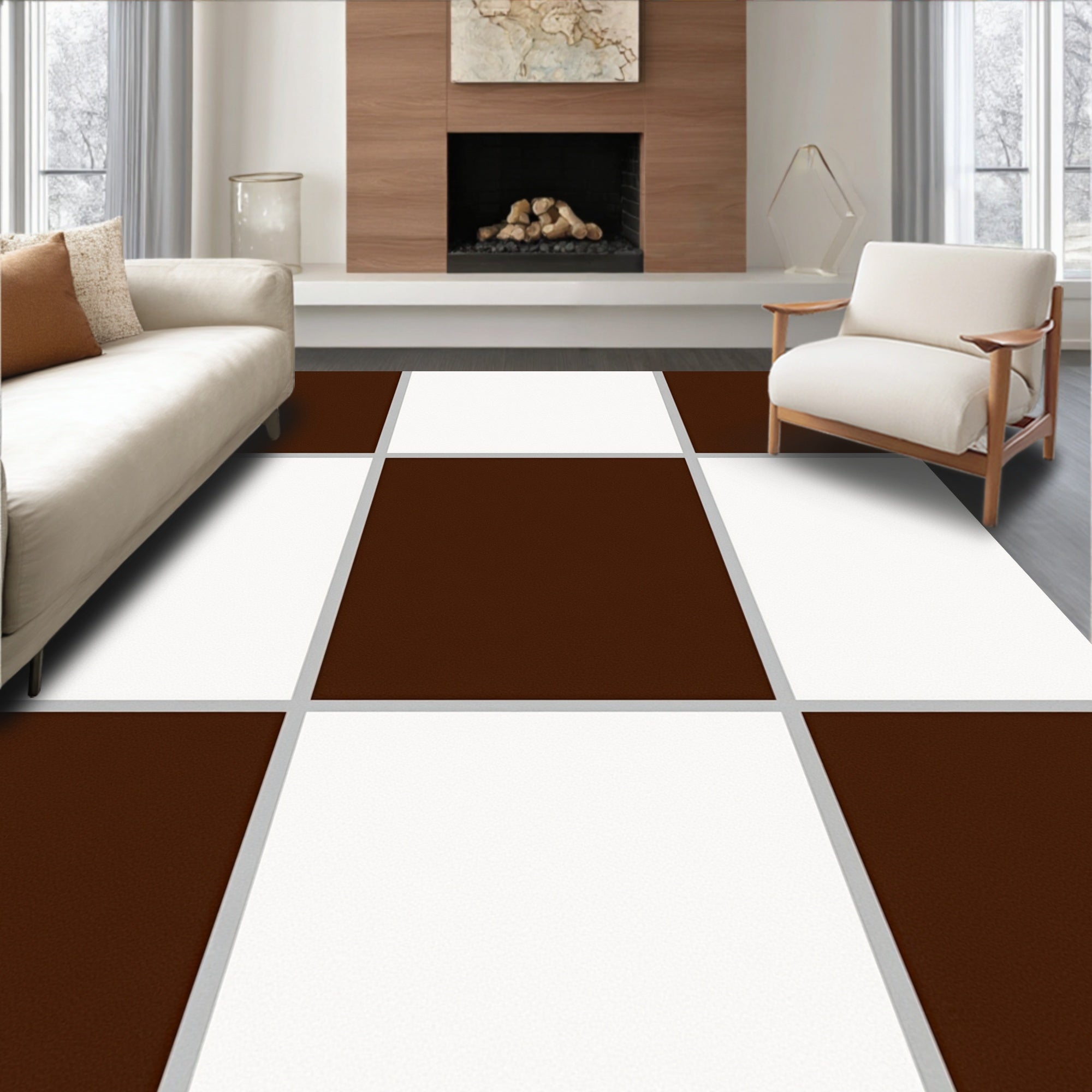Classic Chessboard Pattern Rug