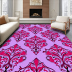 Ornate Floral Damask Pattern Rug