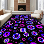 Colorful Floral Star Geo Pattern Rug