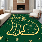 Whimsical Cat Star Burst Pattern Rug