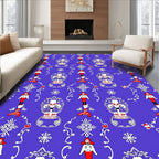 Red White Blue Character Pattern Rug
