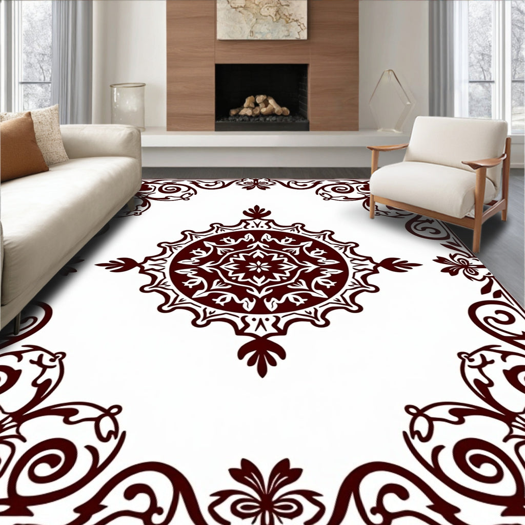 Ornate Floral Mandala Patterned Rug