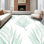 Light Green Palm Leaf Pattern Rug
