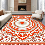 Radiant Sun Mandala Inspired Design Rug