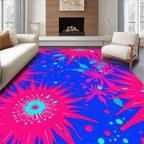 Bold Floral Print With Bubbles Rug