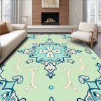Light Blue Medallion Floral Pattern Rug