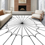 Monochromatic Spiderweb Pattern Rug