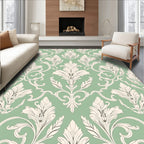 Elegant Damask Scrollwork Pattern Rug