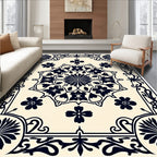 Ornate Floral Medallion Artwork Rug