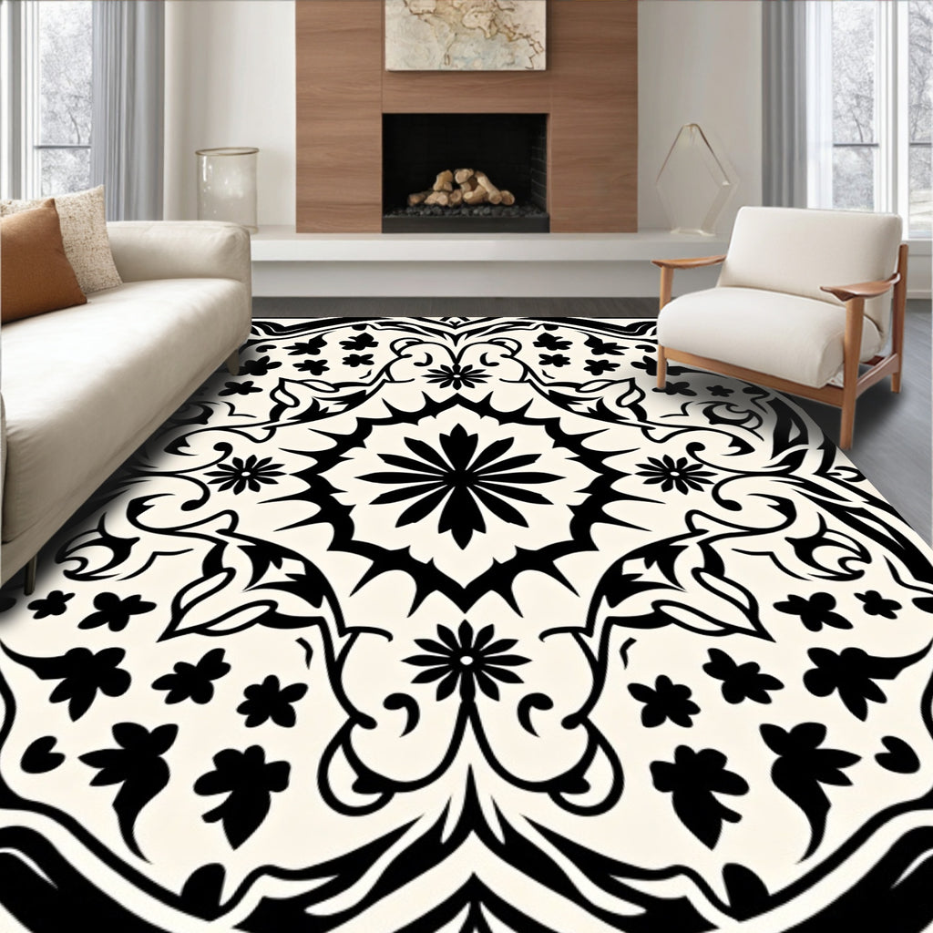 Classic Floral Mandala Pattern Rug