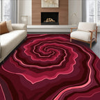 Crimson Agate Swirl Pattern Rug