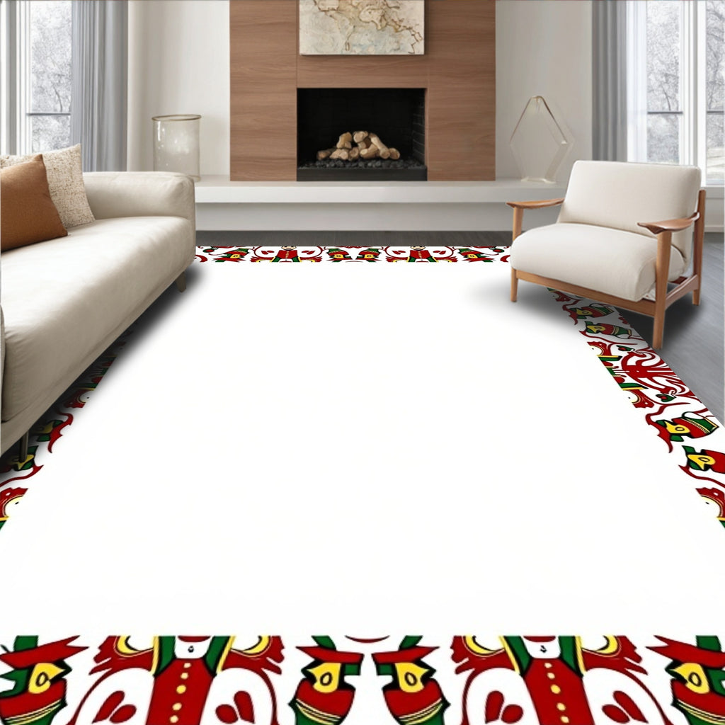 Festive Soldier Nutcracker Holiday Border Rug