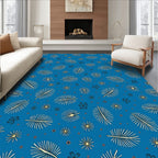 Light Yellow Leafy Nature Pattern Rug
