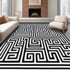 Black and White Maze Artful Rug