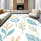 Botanical Branch Pattern With Soft Hues Rug