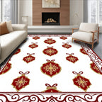 Elegant Red Gold Ornament Pattern Rug