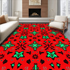 Bold Emerald Green Cross Pattern Rug